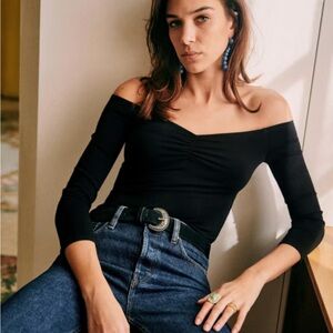 Sezane BELLA BODYSUIT in Black Size XL